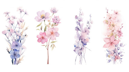 Tranquil Elegance: Serene Watercolour Floral Collection