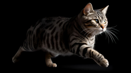 Fototapeta na wymiar Embrace the beauty of the American Shorthair cat in these dynamic full-body