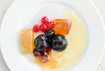 Greek Spoon Sweets known as Stafyli Gliko is a local cuisine which various fruits and berries are...