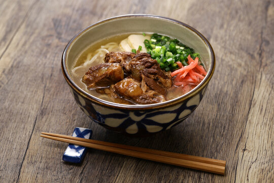 cartilage soki soba, an Okinawan Specialty in Japan.