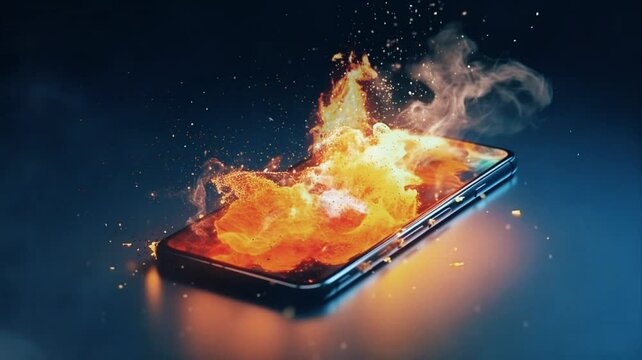 burning mobile phone