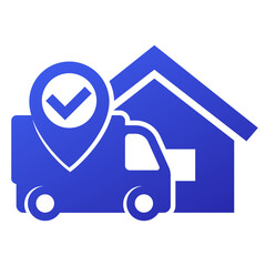 Home delivery icon on white