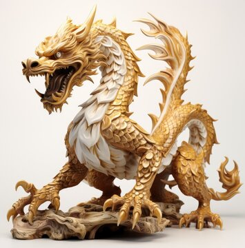 golden ????????????? dragon created with Generative AI technology