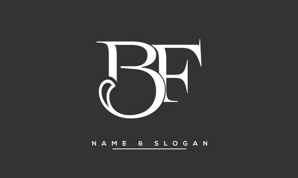 BF,  FB,  B,  F  Abstract  Letters  Logo  Monogram