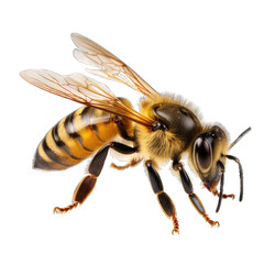 Illustration of a bee, PNG transparent background, isolated on white, by Generative AI