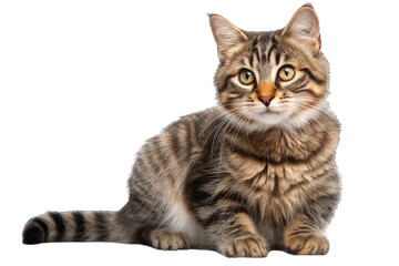 Illustration of a cat, PNG transparent background, isolated on white, by Generative AI