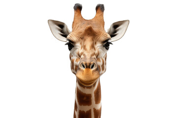 Illustration of a giraffe, PNG transparent background, isolated on white, by Generative AI
