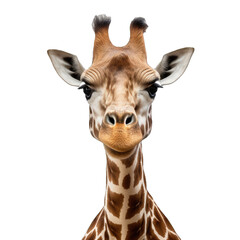 Fototapeta premium Illustration of a giraffe, PNG transparent background, isolated on white, by Generative AI