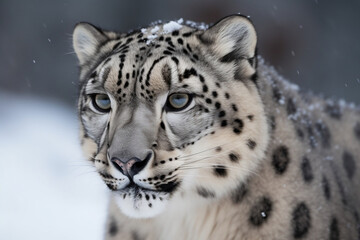 Fototapeta na wymiar Silent Majesty: The Graceful Himalayan Snow Leopard in Harsh Peaks