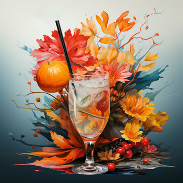 Colorful paint and sip mixed media canvas with 