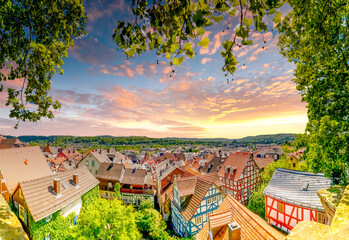 Blick über Marburg an der Lahn, Hessen, Deutschland 