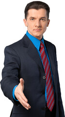 Adult businessman in a black suit