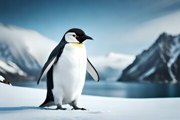 penguin on ice generated AI