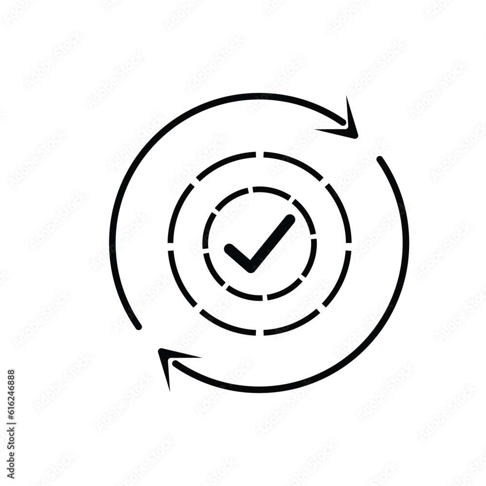 Poster round convenient icon like easy pay or update. concept of replace or swap symbol and quality control