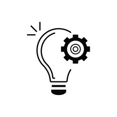 Working business idea lamp line icon. linear style sign for mobile concept and web design. Light bulb with gear outline vector icon. Symbol, logo illustration. Pixel perfect vector graphics