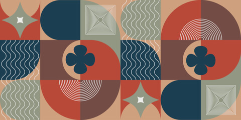 Seamless geometric pattern. A set of different geometric shapes. Minimalism.