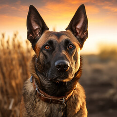 Dog Photography Belgian Shepherd Malinois, Generative AI