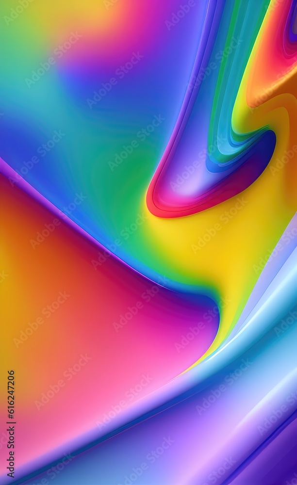 Aufkleber vivid multi colored gradient background, banner design with 3d effect.