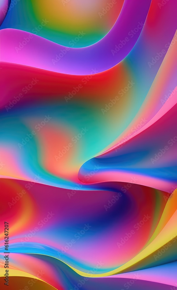 Aufkleber vivid multi colored gradient background, banner design with 3d effect.