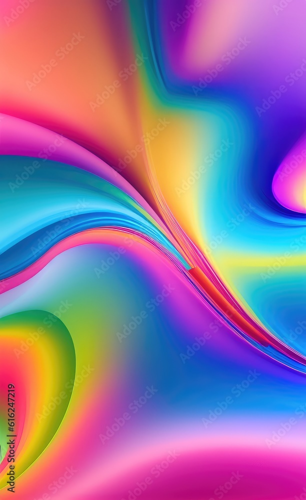 Aufkleber Vivid multi colored gradient background, banner design with 3d effect.