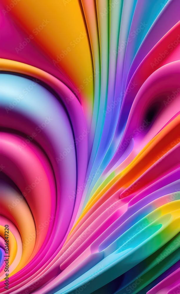 Aufkleber vivid multi colored gradient background, banner design with 3d effect.