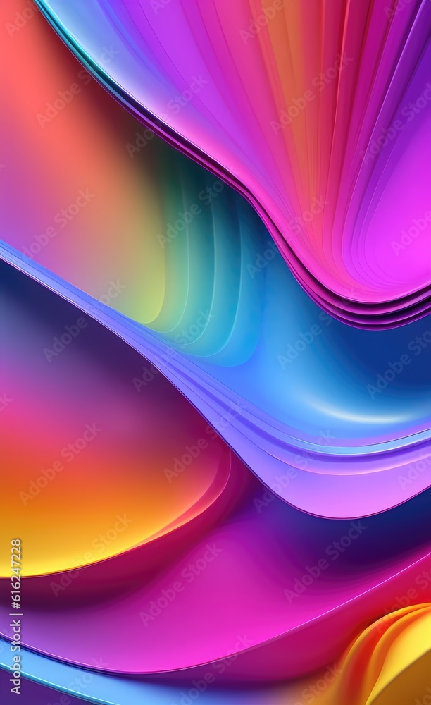 Aufkleber vivid multi colored gradient background, banner design with 3d effect.
