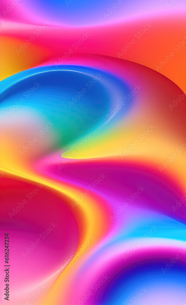 Aufkleber vivid multi colored gradient background, banner design with 3d effect.