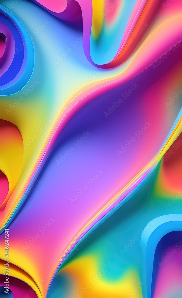 Aufkleber Vivid multi colored gradient background, banner design with 3d effect.