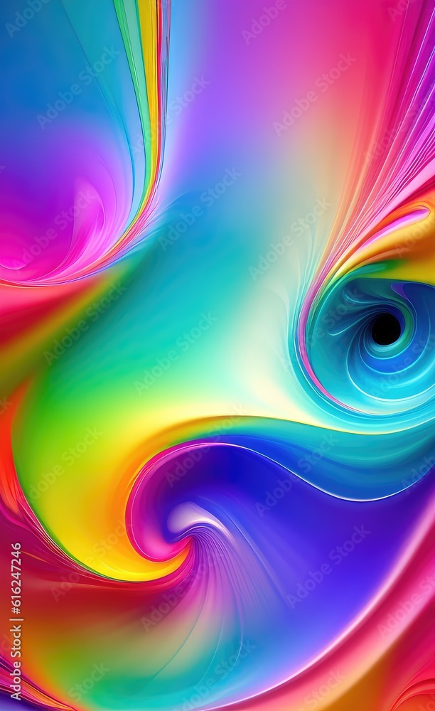 Poster vivid multi colored gradient background, banner design with 3d effect.