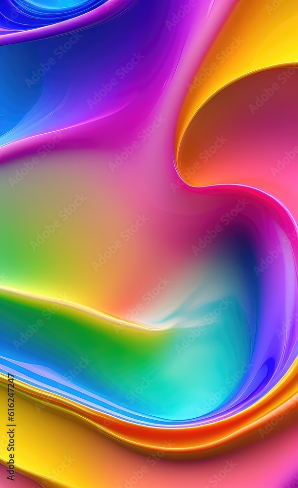 Aufkleber vivid multi colored gradient background, banner design with 3d effect.