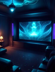 home cinema with sparkles on the floor