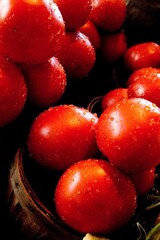 tomatoes in drops of water