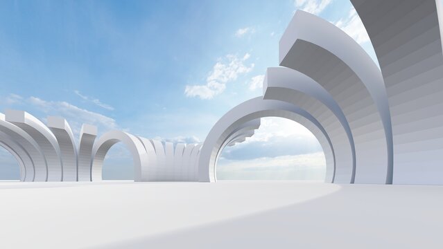Futuristic architecture background 3d render © Annuitti