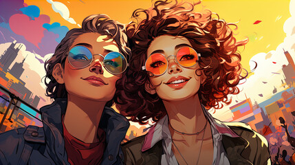 Capture the spirit of LGBTQ+, cartoon style