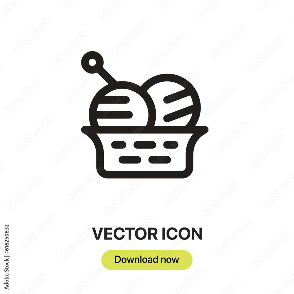 Poster yarn icon vector. linear style sign for mobile concept and web design. yarn symbol illustration. pix