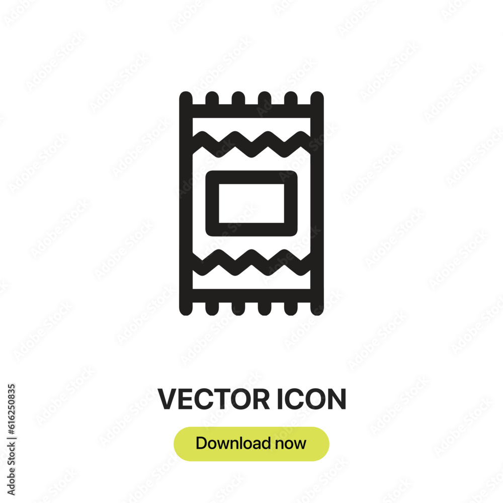 Poster carpet icon vector. linear style sign for mobile concept and web design. carpet symbol illustration.