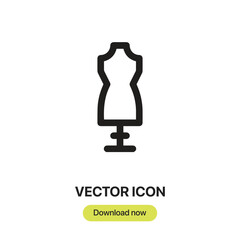 Mannequin  icon vector. Linear style sign for mobile concept and web design. Mannequin  symbol illustration. Pixel vector graphics - Vector.	