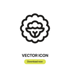 Sheep  icon vector. Linear style sign for mobile concept and web design.Sheep symbol illustration. Pixel vector graphics - Vector.