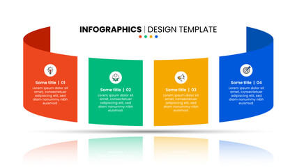 Infographic template. 4 banners with icons and text
