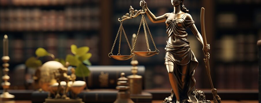 Statue of justice Justitia, goddess of justice as law concept