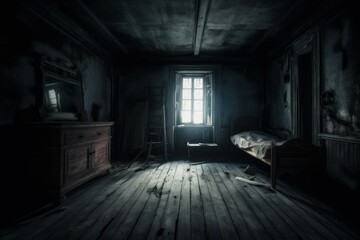 Abandoned room spooky. Generate Ai - obrazy, fototapety, plakaty
