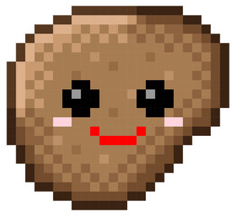 Smile shape icon pixel art. Vector illustration.	