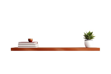 floating wall shelf isolated on a transparent background, generative ai