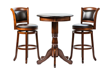 pub table set isolated on a transparent background, generative ai