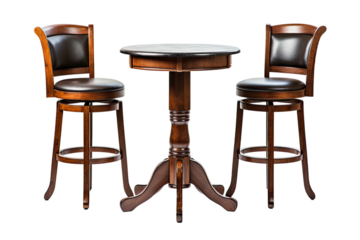 pub table set isolated on a transparent background, generative ai
