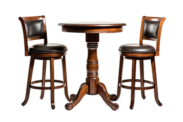 pub table set isolated on a transparent background, generative ai