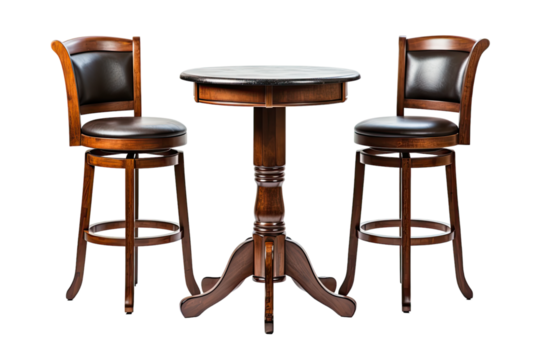 pub table set isolated on a transparent background, generative ai