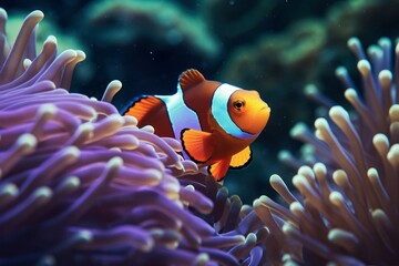 Fototapeta na wymiar Crownfish corals reef underwater. Generate Ai