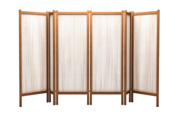 folding screen room divider isolated on a transparent background, generative ai