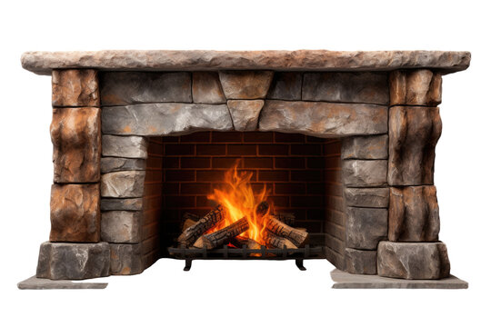 fireplace mantel isolated on a transparent background, generative ai
